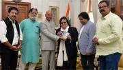 President   releases CD of Dr.  Ambedkar song of Bappi Lahiri